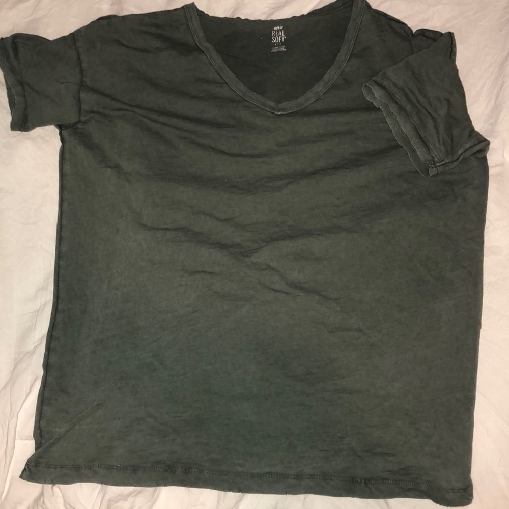 Aerie V-Neck Distressed T-Shirt